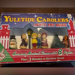 Yuletide Carolers Musical Scene with Lights